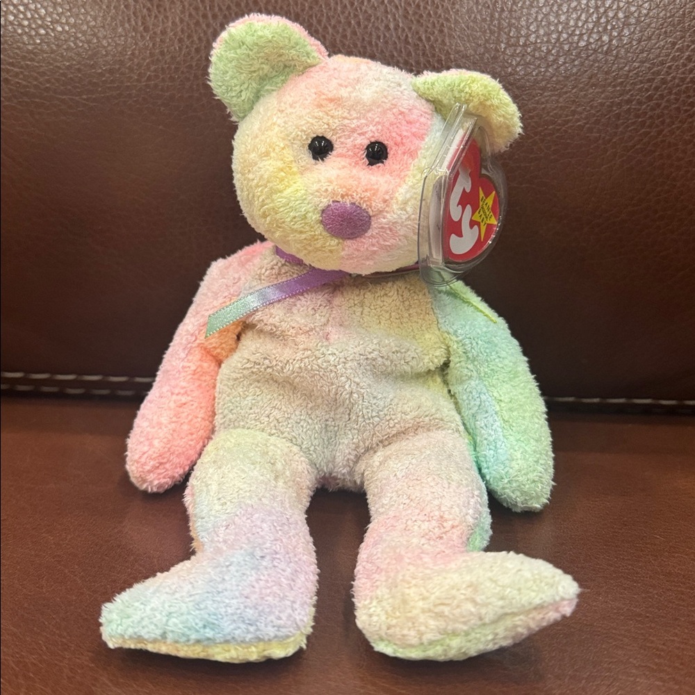 Ty Original Beanie Baby “Groovy” the Bear Retired Vintage Stuffed Plush
